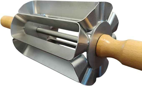 OCS Parts Stainless Steel Revolving Oblong Dough Cutter | 5-Inch Blade Professional Grade Heavy Duty Long John Dough Roller Cutter for Maple Bars and Cream Stick Donuts