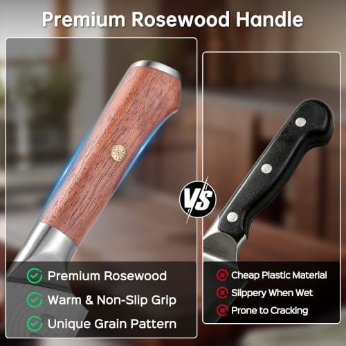 5 Inch Japanese Utility Knife with Full Tang Rosewood Handle