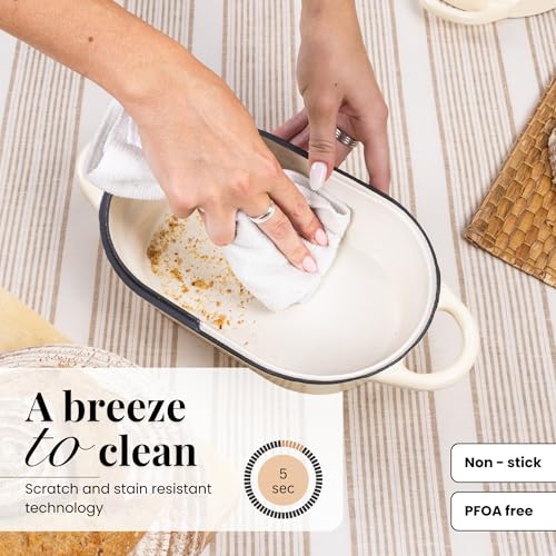Dutch Oven For Sourdough Bread Baking (24cm x 16cm / Cream)