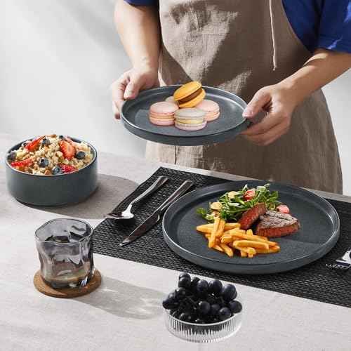 16 Piece Stoneware Dinnerware Sets with Pasta Bowls (16 Count)