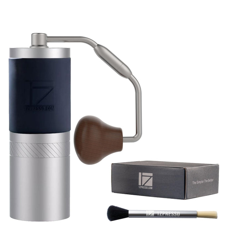 J Manual Coffee Grinder Silver with Assembly Stainless Steel Conical Burr