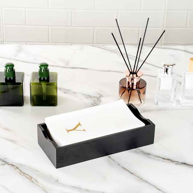 Luxenap 15.8 X 7.9 Inch Linen-Feel Guest Towels, 2000 Lettered Hand Towels - Gold Letter 'Y', Sans Serif Font, White Paper Dinner Napkins, airlaid, For Restrooms And Tables - Restaurantware