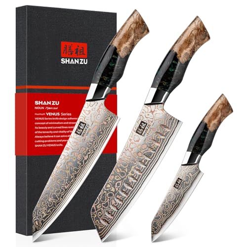 3PCS Damascus Knife Set