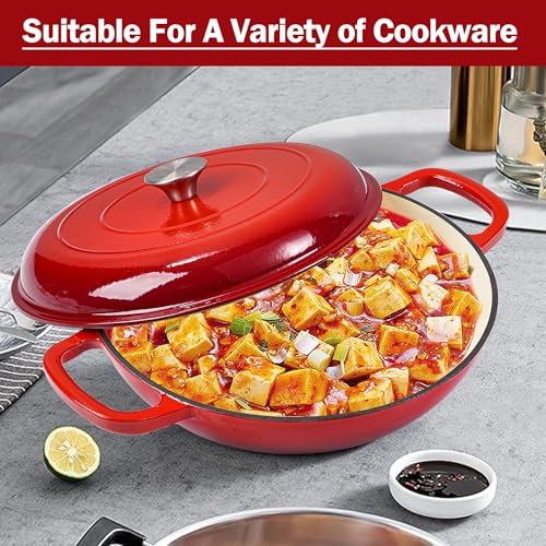 3.5 Quart Enamel Cast Iron Dutch Oven Pot with Lid