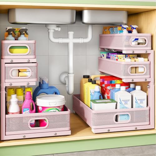 Under Sink Organizer (Pink / 2 Pack)