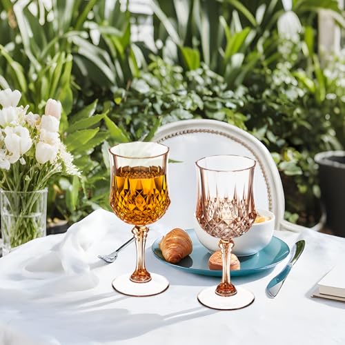 Rose Gold Plastic Wine Glasses (10 Count)