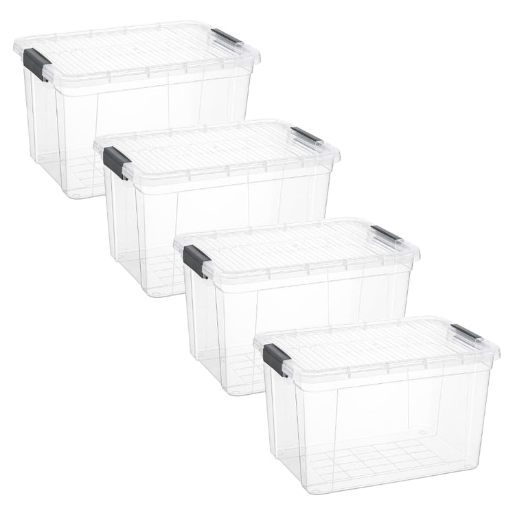 Clear Storage Boxes with Lids (4 Count)