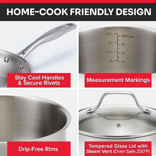 Mueller 17 Piece Stainless Steel Pots and Pans Set
