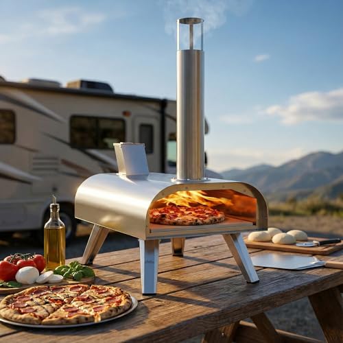 12" Multi Fuel Outdoor Pizza Oven Reach up to 1110℉