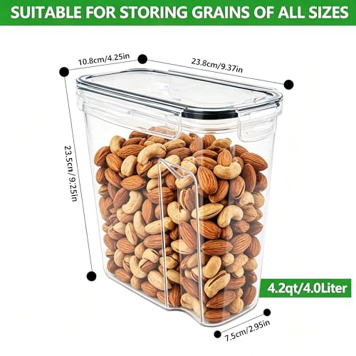 4pcs 4L Airtight Plastic Canisters (4 pcs(4L))