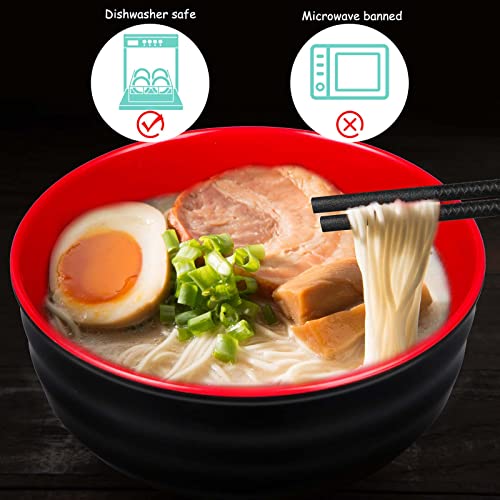 6 Sets 41oz Ramen Bowls with Spoons Chopsticks Dipping Bowls