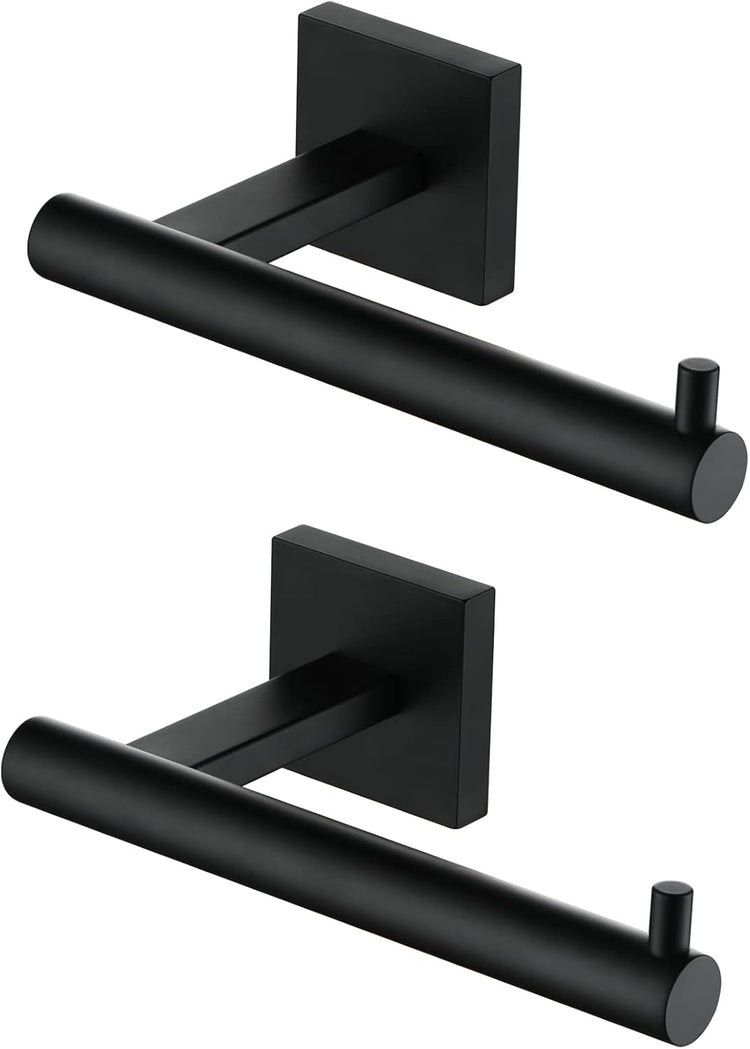 KOKOSIRI Toilet Paper Holder for Bathroom Toilet Roll Holder Hold Mega Rolls Matte Black Stainless Steel, 2 Pack, B2005BK-2P