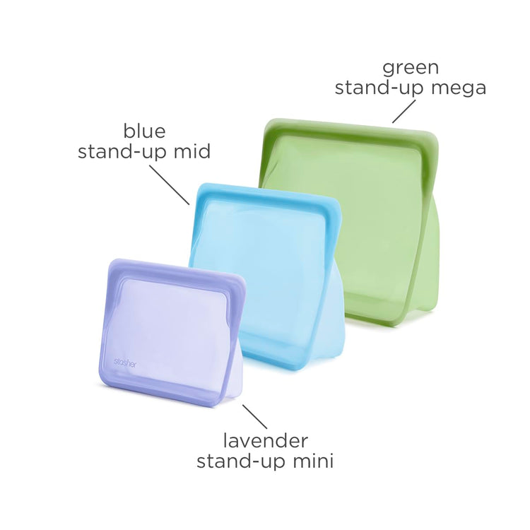 Premium Reusable Silicone Bags and Lunch Bag (3 Count)