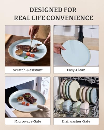 Saturn Stoneware Dishes Dinnerware Set for 8 (24 Count)