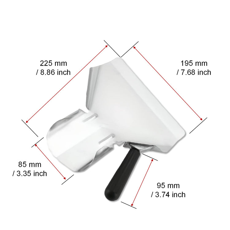 Stainless Steel French Fry Bagger Scoop Right Handle for Popcorn