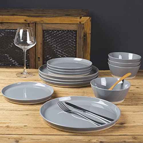 Saturn Stoneware Dinnerware Set with Pasta Bowl (16 Count)
