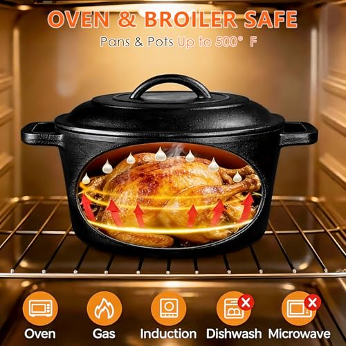 6 Piece Pre Seasoned Cast Iron Cookware Set