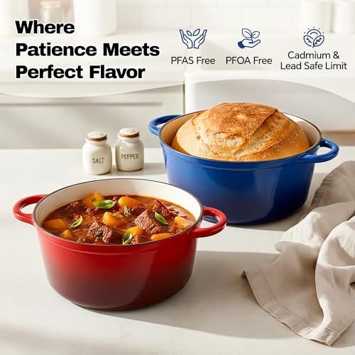 4.5 Quart Dutch Oven Pot with Lid (4.5 QT / Dark Blue)