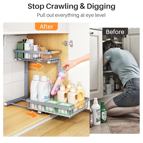 Under Sink Organizer (Large-2-Pack / Grey)