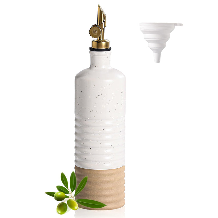 Ceramic Olive Oil Dispenser Bottle 16.9 oz with Pour Spout
