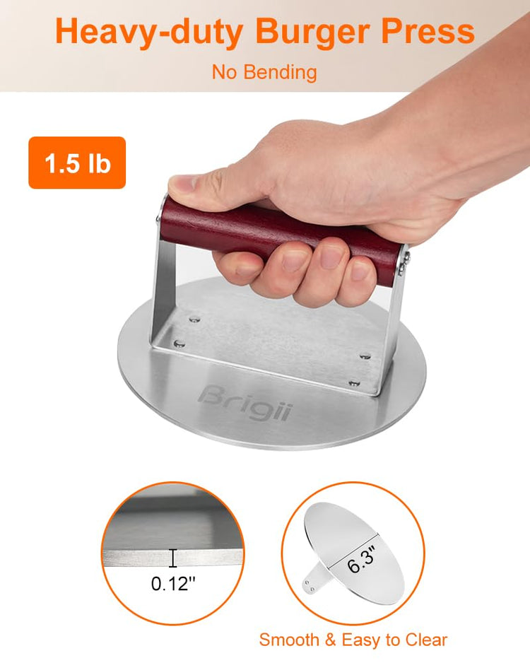 8.5" Stainless Steel Smash Burger Press