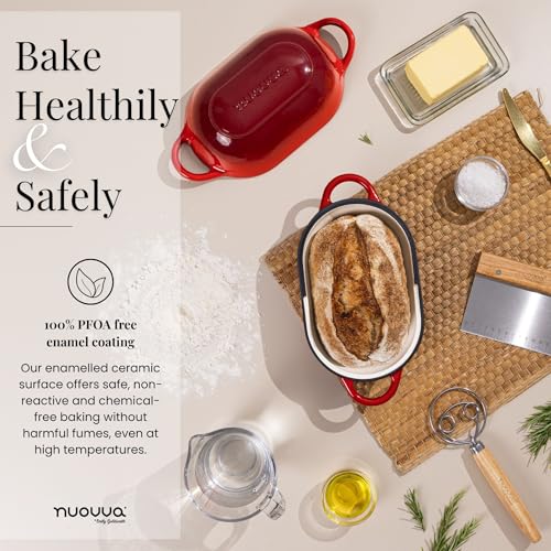Dutch Oven For Sourdough Bread Baking (24cm x 16cm / Red)