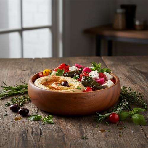 Woodard & Charles Acacia Wood Snack Serving Bowl (6" x 2" Set of 6)