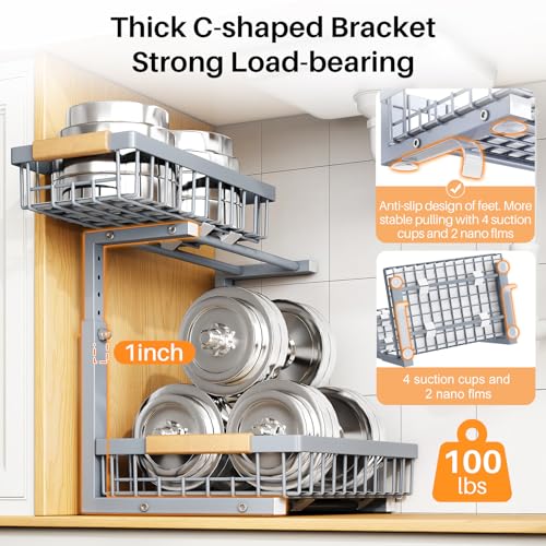 Under Sink Organizer (Large-1-Pack / Grey)