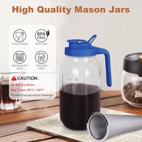 Cold Brew Coffee Maker (Blue / 64 Ounces)