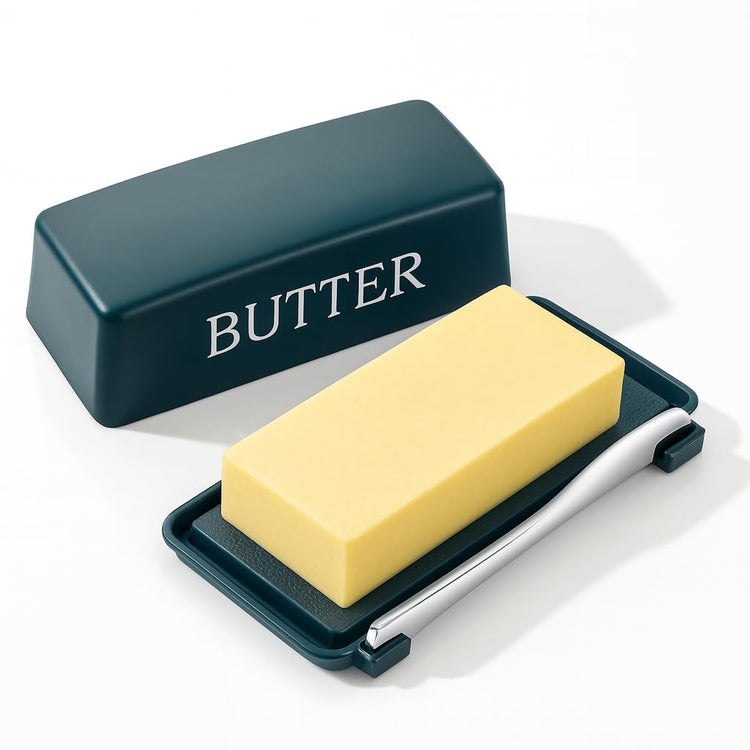 Butter Tray With Lid And Stainless Steel Knife