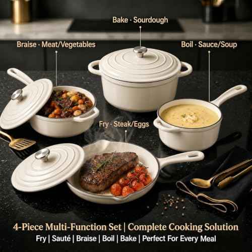 Nonstick Enameled Cast Iron Cookware Set