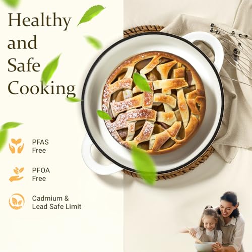 Enameled Cast Iron Dutch Oven (7 Quart / Pearl White)