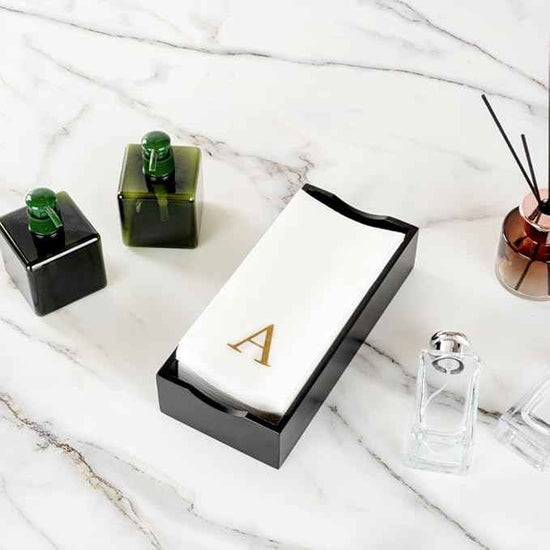 Luxenap 15.8 X 7.9 Inch Linen-Feel Guest Towels, 2000 Lettered Hand Towels - Gold Letter 'A', Sans Serif Font, White Paper Dinner Napkins, airlaid, For Restrooms And Tables - Restaurantware
