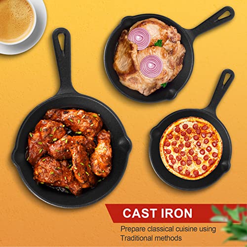 Cast Iron Skillet Set 3 Piece 6 8 10 Inch Pre (6.8.10)