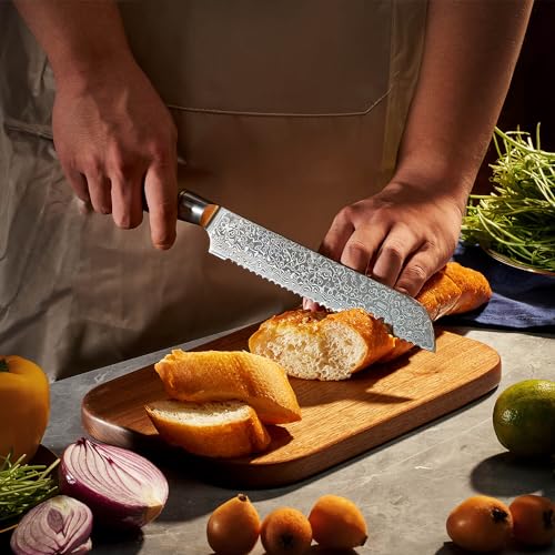 SENKEN 16 Piece Damascus Knife block Set (16 Count)