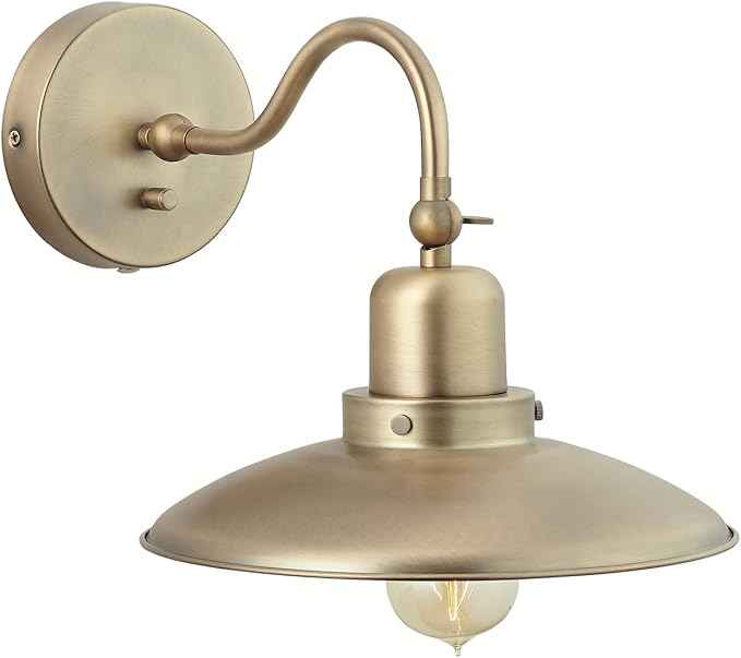 Capital Lighting 634811AD Dewitt Metal Portable Wall Sconce, 1-Light 100 Watts, 18" H x 10" W, Aged Brass