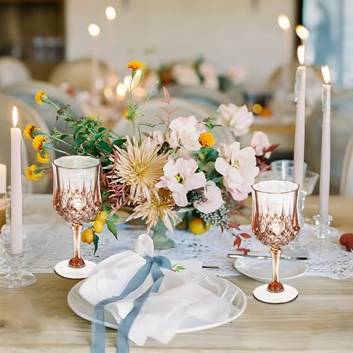 Rose Gold Plastic Wine Glasses (10 Count)