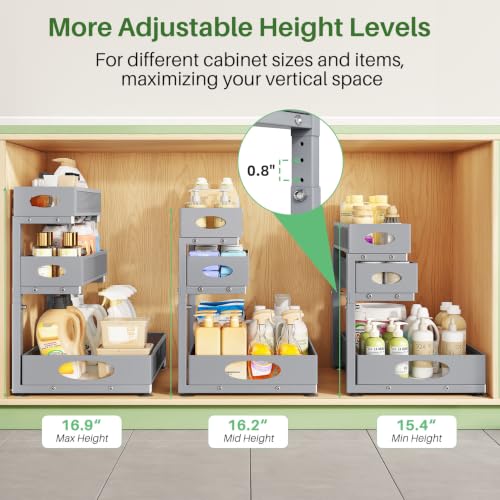 Under Sink Organizer 3 (2-Pack / Gray)