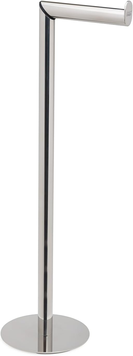 Joseph Joseph EasyStore Luxe 2 in 1 Free-Standing Toilet Paper Holder Stand, Premium Stainless Steel, Up to 4 Toilet Roll Storage