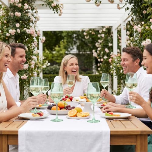 Green Colored Wine Glass Set (6 Count)
