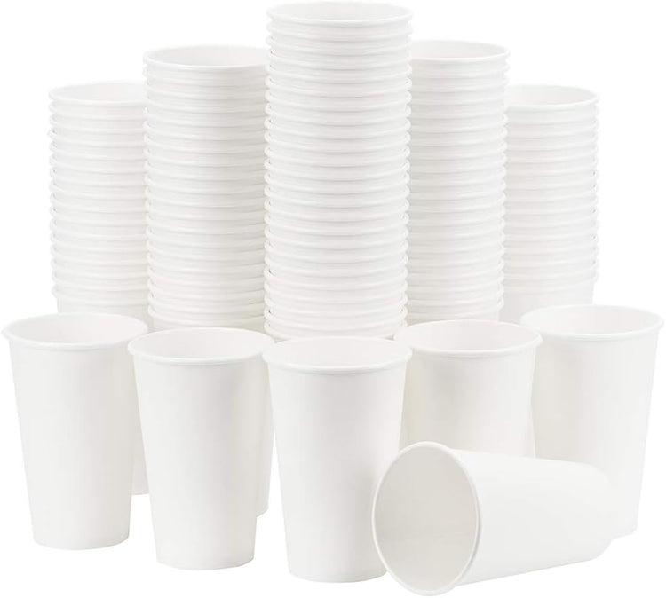 Made-In-USA 16 Ounce Disposable Hot Paper Cups, 1000 Count | Coffee Cups, Leak-Free Food Safe for Hot Drinks, White (16 oz)