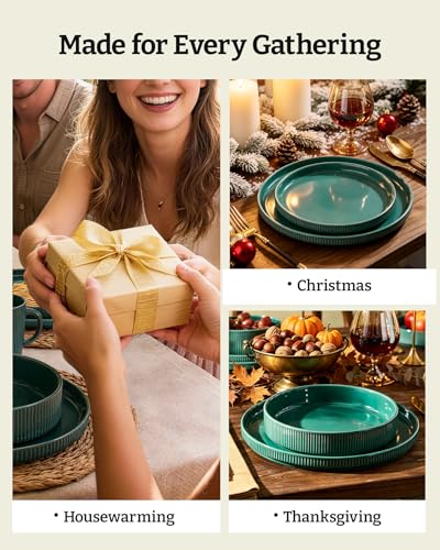Ceramic Plates and Bowls Set (12 Count)