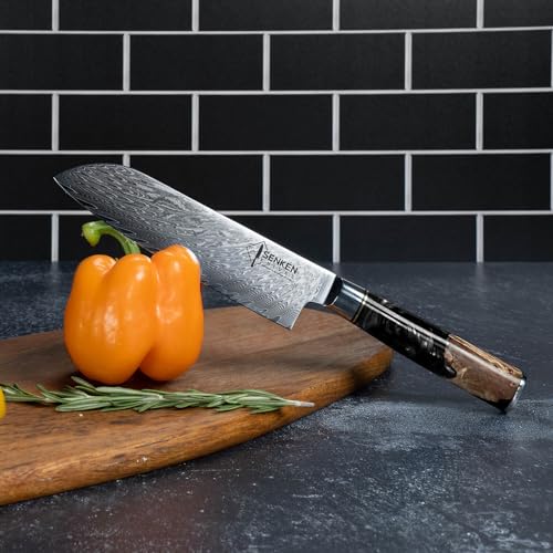 SENKEN 7 Piece Damascus Kitchen Knife Set (7 Count)