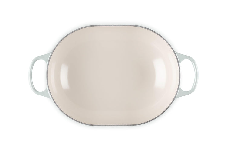 Enameled Cast Iron Oval Casserole with Lid
