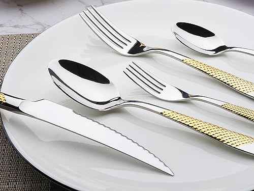Silverware Set of 20 Stainless Steel Flatware Set Service for 4 (40 Count)