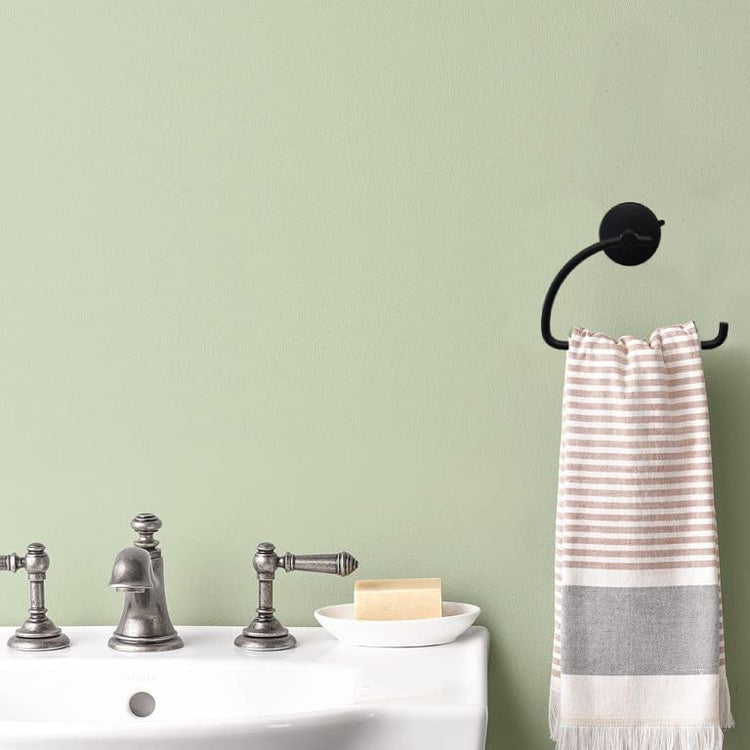 Suction Cup Hand Towel Ring Black Hand Towel Holder for Bathroom Wall SUS 304 Stainless Steel Kitchen Towel Hanger