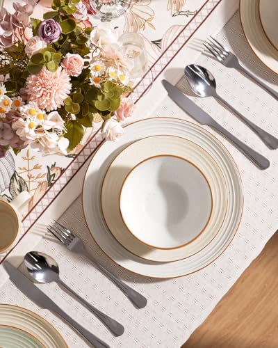 Jupiter Plates and Bowls Sets with Rim (12 Count)