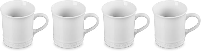 Le Creuset Stoneware Set of 4 Mugs, 14 oz. each, White