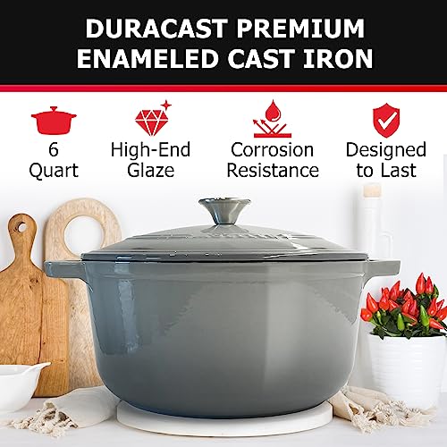 Mueller 6 Quart Enameled Cast Iron Pot Dutch Oven