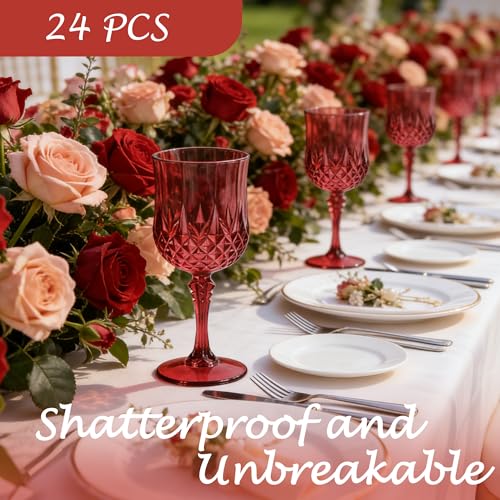 24Pack Plastic Wine Glasses (24 Count)